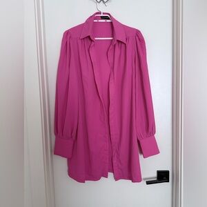 PrettyLittleThing Oversized Button Up Shirt Dress Long Sleeve Women’s Size 8